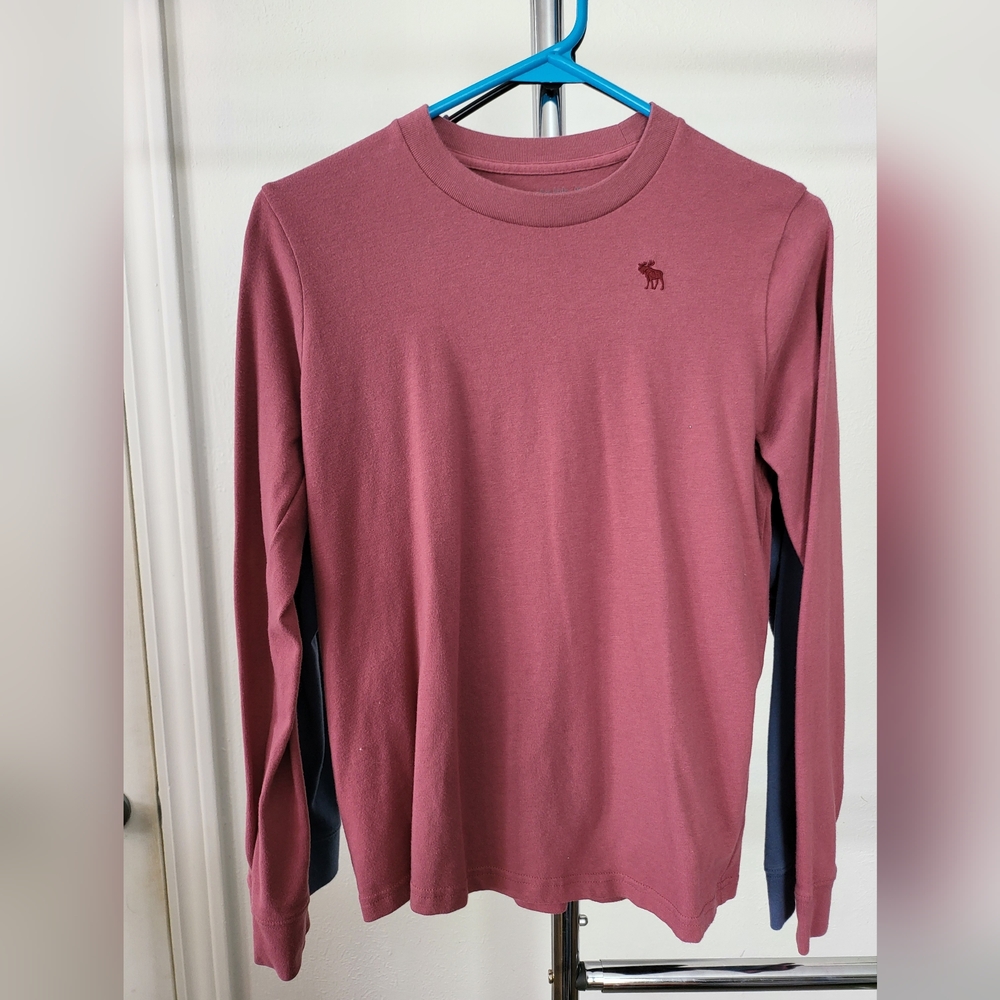 Abercrombie Kids Long Sleeve Tee in Rose and Navy